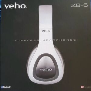 Veho ZB-6 Wireless Headphones - White and Silver